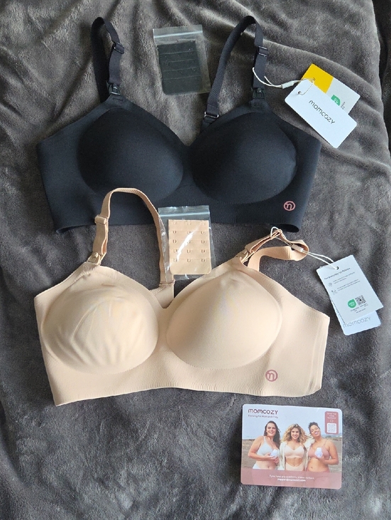 Momcozy Other - Momcozy Seamless Nursing Bras Black And Beige Size Large